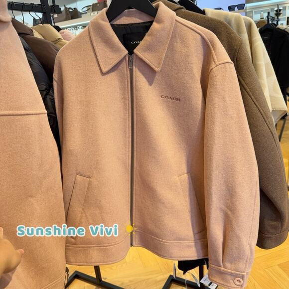 NWT Coach Women's Zip Front Wool Jacket Blush CCA23 Xs - Picture 1 of 8